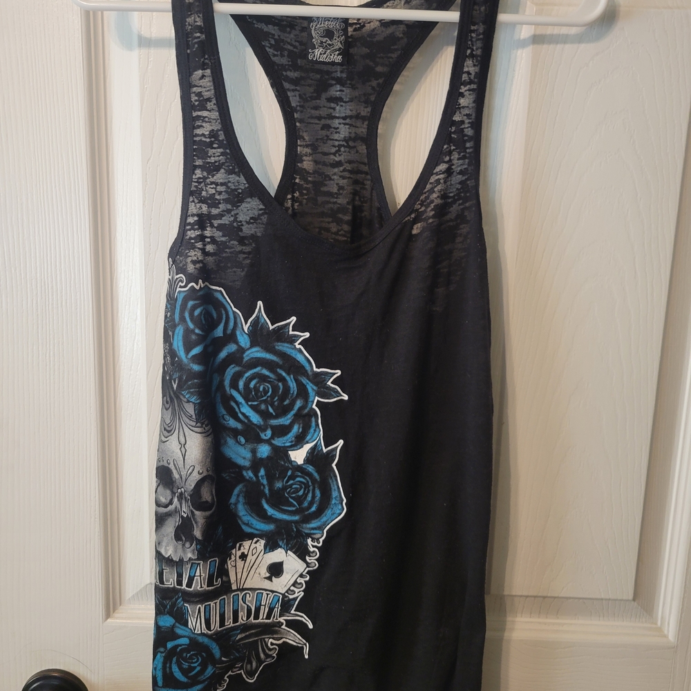 Black and Blue Graphic Tank Top